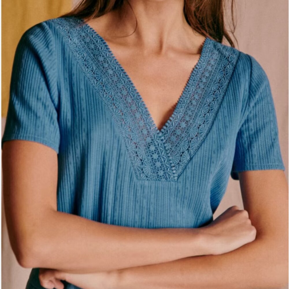 Sezane Cassiopée T-Shirt Light Blue XS